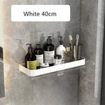 étagère murale salle bain blanche aluminium porte serviette porte brosse dents