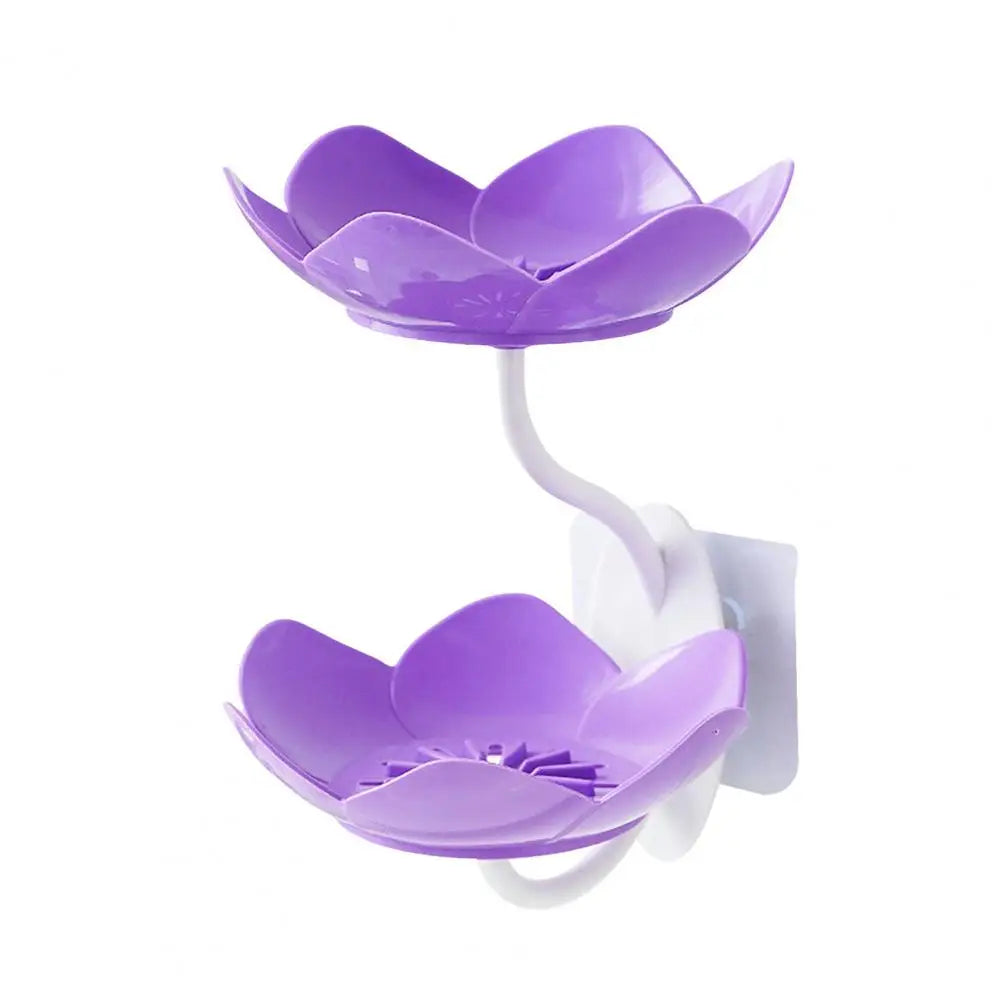 support savon fleur lotus rose vert violet moderne adhésif salle bain douche