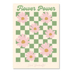 affiche murale cadre bois motif champignon papillon coeur pastel salon moderne décoration intérieure