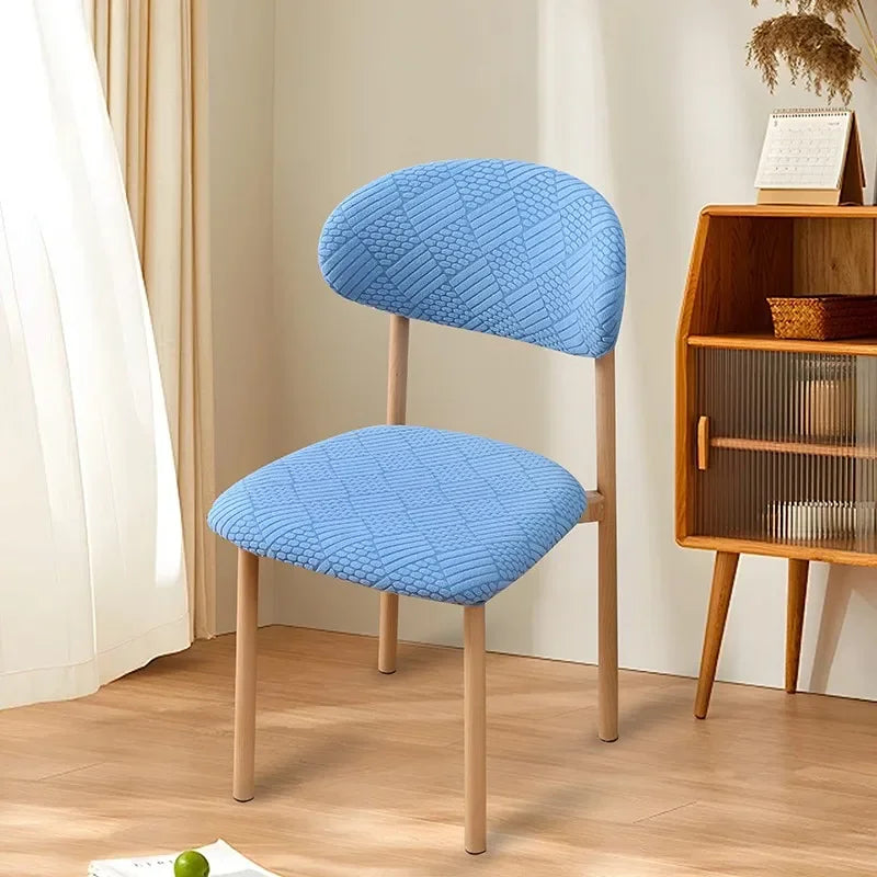 housse chaise coton polyester vert bleu rose moderne ligne diagonale taille