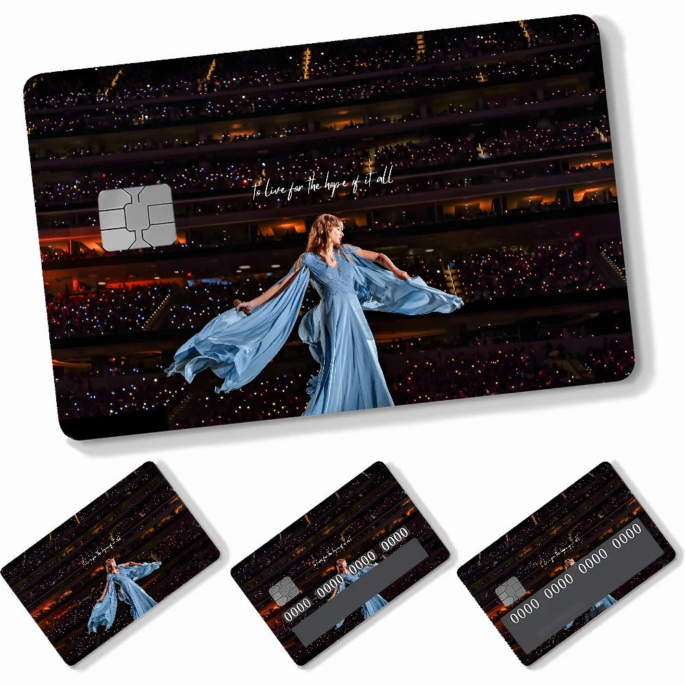autocollants adhésifs cartes bancaires personnalisées danseur scène espoir bleu clair moderne amovibles