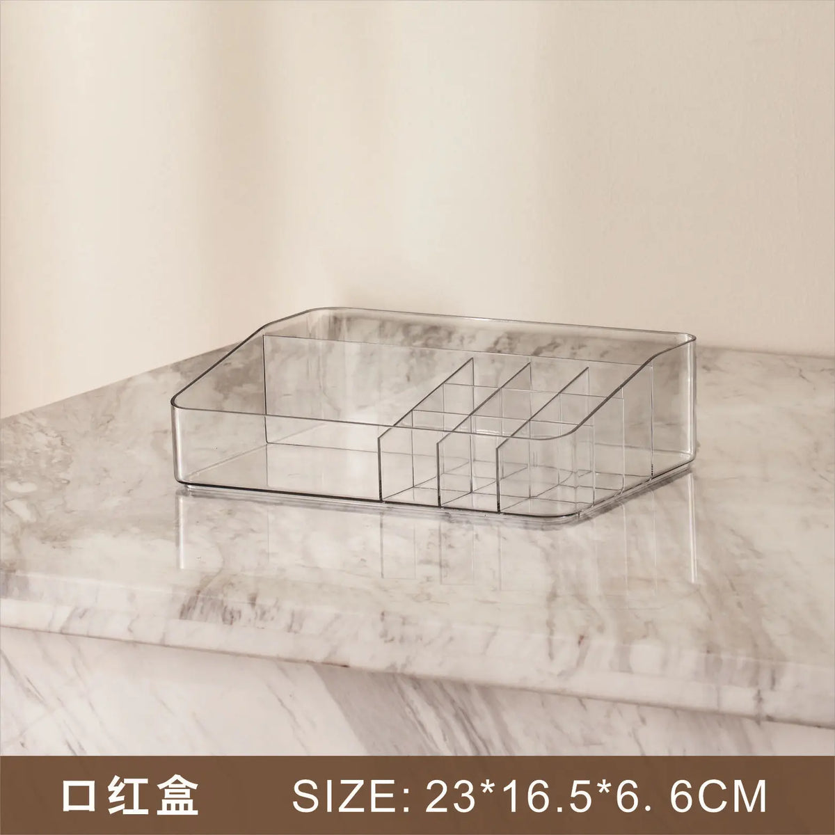 boîte maquillage transparent moderne poignées métalliques pince brosse cosmétiques grande capacité anti poussière