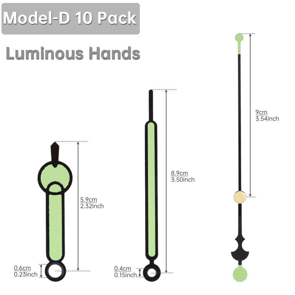aiguilles montre vert clair noir blanc lisses modernes horloges murales remplacement bricolage quartz