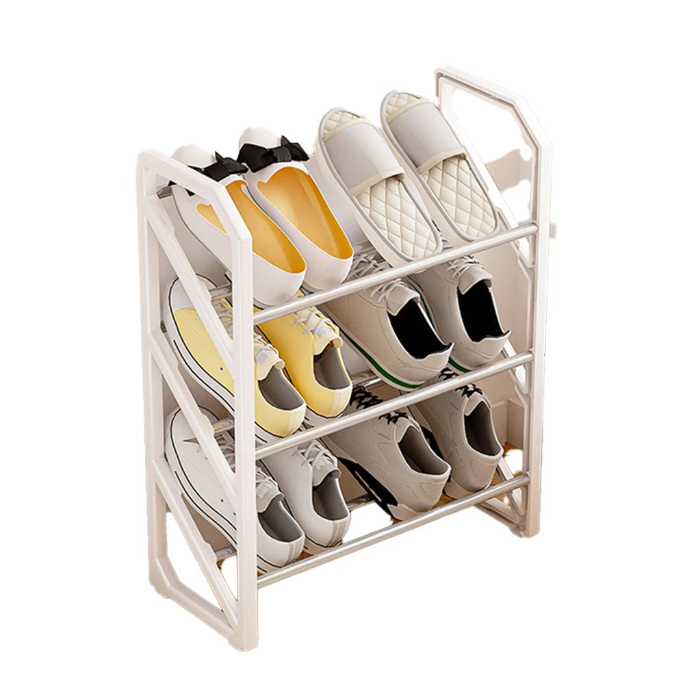 organisateur chaussures multi niveaux rangement moderne noir blanc bleu robuste assemblage facile économie espace
