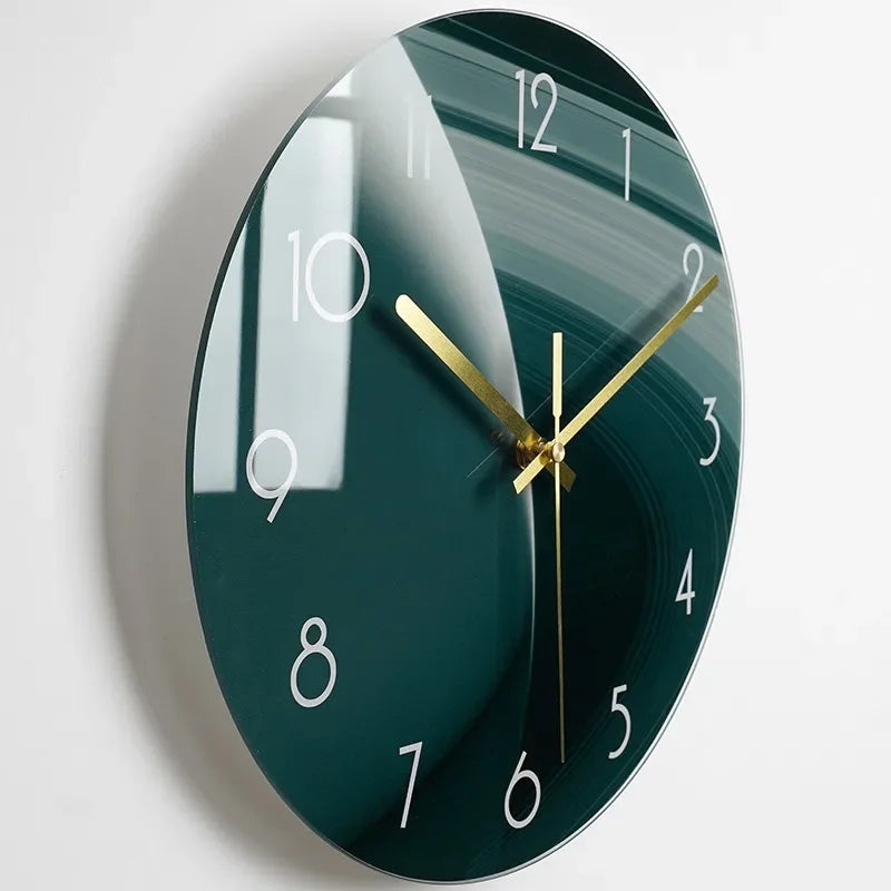 horloge murale moderne noire étoiles galaxie lumineuses salon décoration opaque aiguilles électrique
