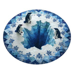 tapis rond noël père noël train pingouins guirlande rouge décoration chambre vinyle sans bpa