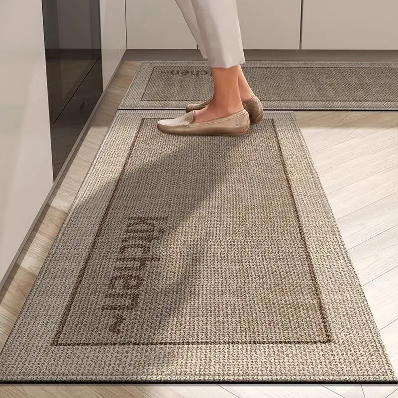 tapis sol cuisine lin gris moderne tissé absorbant antidérapant résistant usure lavable intérieur