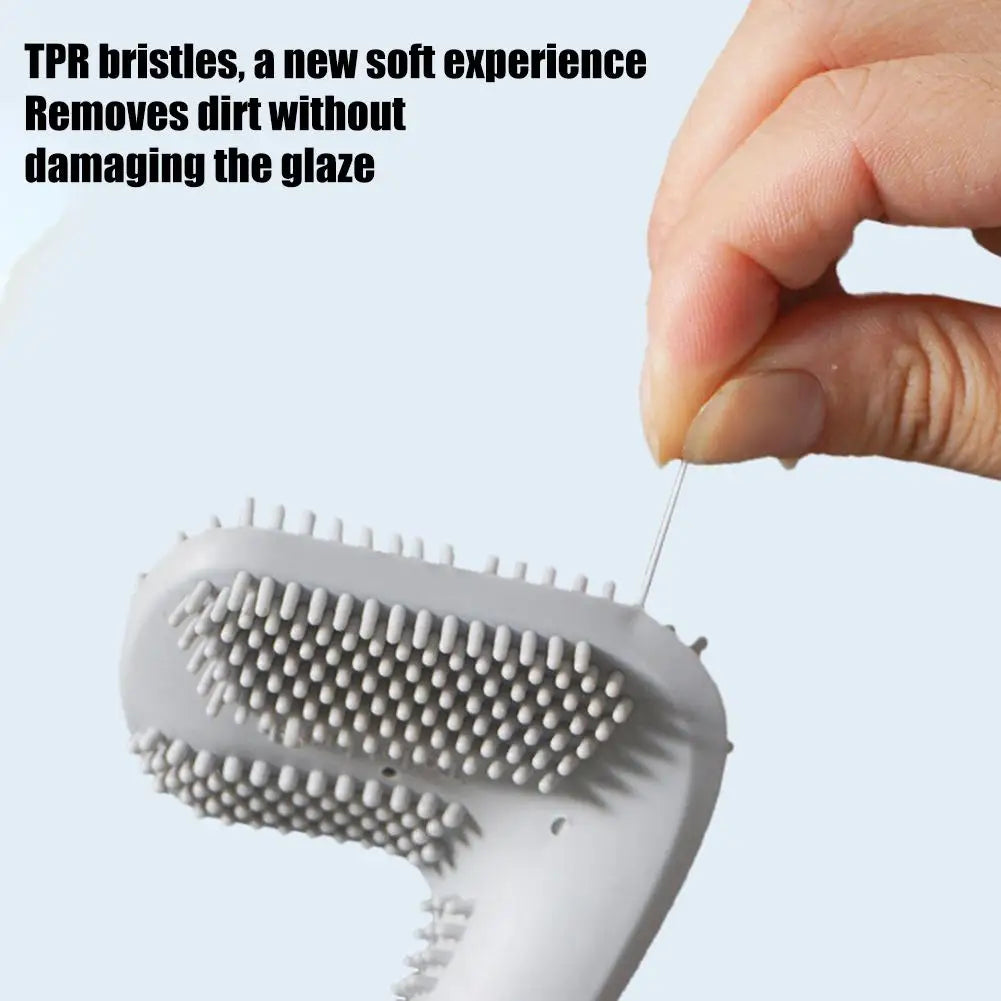 brosse toilette moderne blanche grise adhésive respectueuse environnement bristles gris surface lisse hygiénique salle