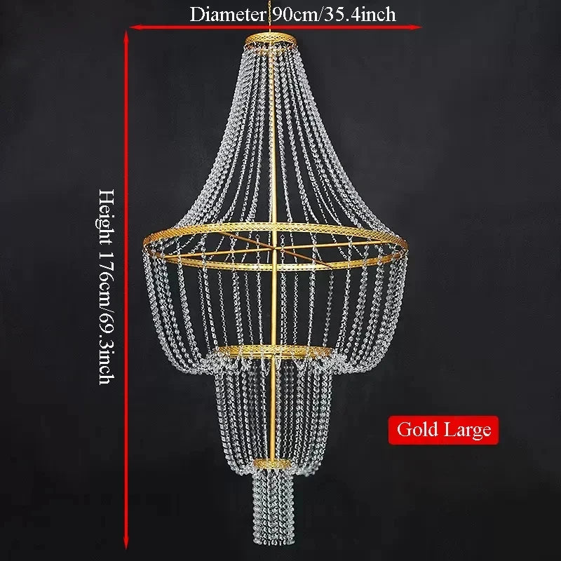 pendentif cristal or décoration maison mariage banquet festif élégant suspension métal doré