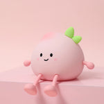 lampe nuit enfant rechargeable usb led souriante dessin animé rose clair joues rouges feuilles