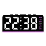 horloge numérique moderne affichage LED couleur noir blanc bleu rose