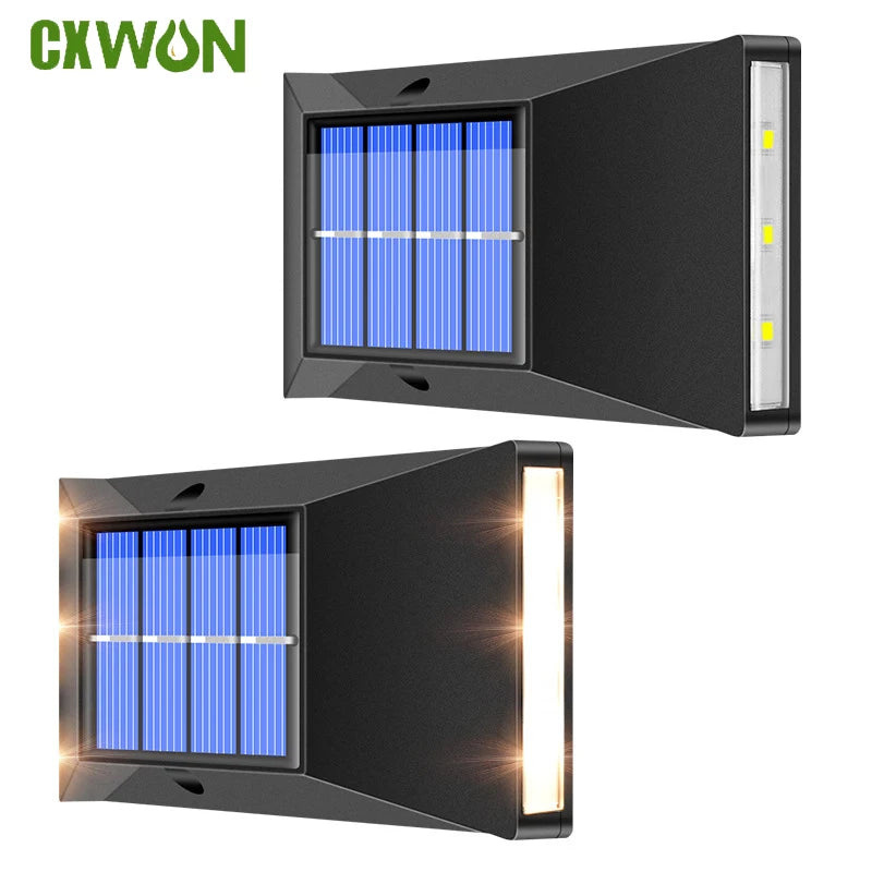 lampe solaire murale moderne noire bleue panneau solaire led vis fixations