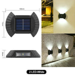 lampe solaire murale moderne ip65 led rechargeable extérieure panneau solaire texturé noir minimaliste