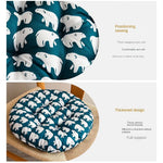 coussin rond antidérapant moderne motif feuilles tropicales ours polaires 40x40cm coton polyester