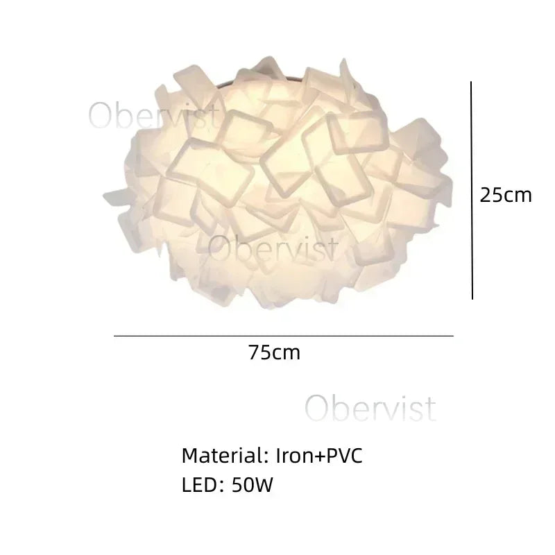 lampe suspension blanc forme géométrique moderne plaque fixation flux lumineux intelligent certification sécurité