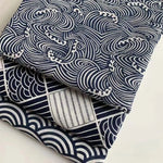 tissu teint motif vagues bleu marine blanc moderne serviettes 150cm large résistant abrasion 150x50cm