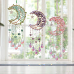 décoration murale croissant lune semi précieuses feuilles dorées boho chic chambre