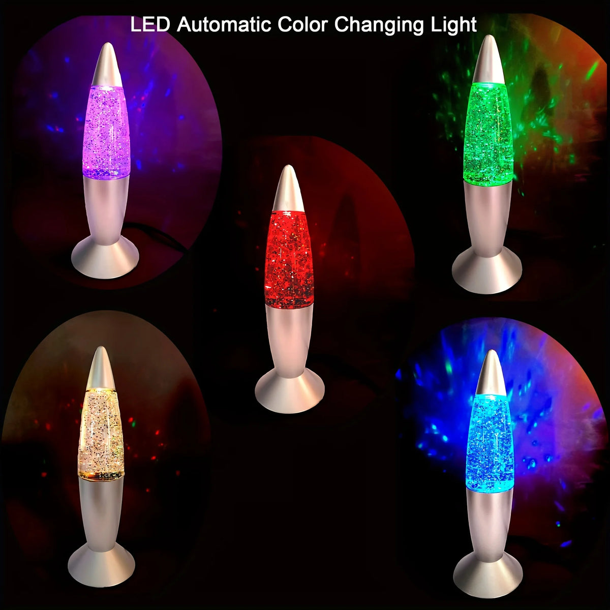 lampe led change couleur usb chambre projection paillettes argentées moderne gaming