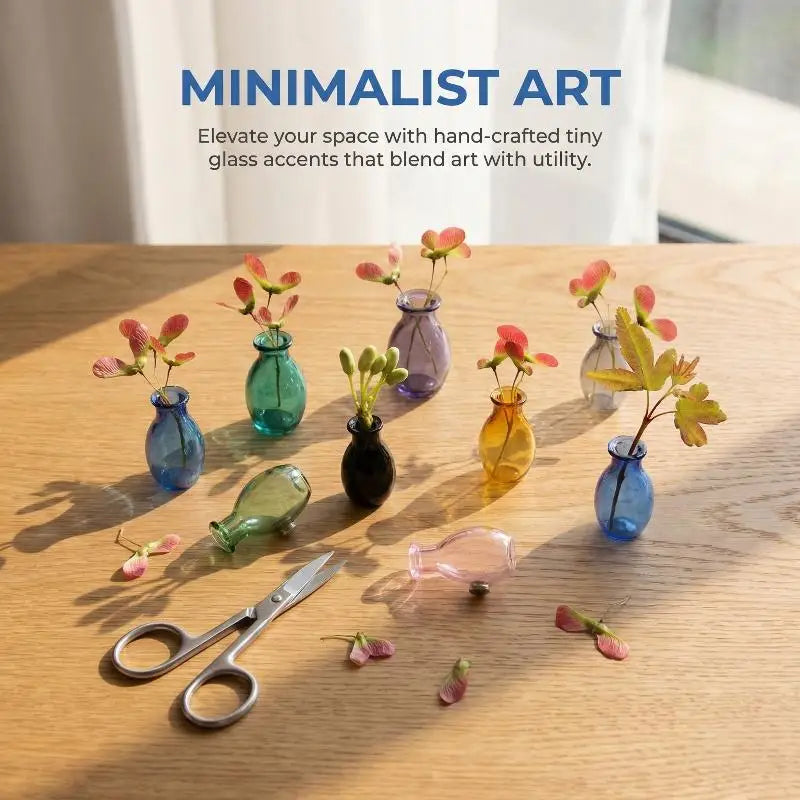 mini vase magnétique transparent noir jaune gris bleu rose vert minimaliste plantes artificielles