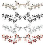 Décoration murale métal feuille arbre vue de côté