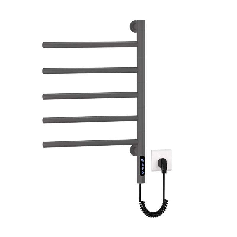 porte serviettes électrique acier inoxydable noir moderne fixation murale affichage numérique câble souple