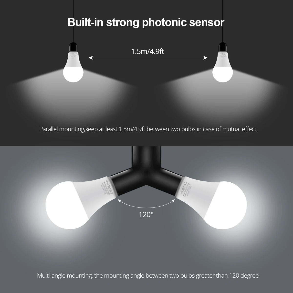 ampoule led 15w blanc froid e27 auto crépuscule moderne jardin extérieur 50000hrs 120°
