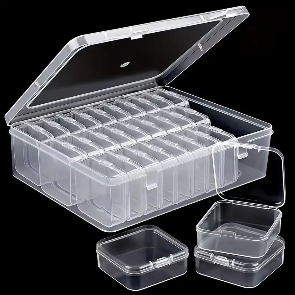 boîtes rangement transparentes clips modernes broderie strass bijoux portables multifonctionnelles pratiques femmes