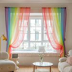 rideaux transparents arc ciel violet bleu vert jaune orange rouge légers modernes chambre coucher