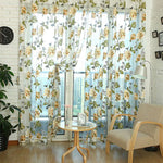 rideaux voilés motifs floraux tissu texturé translucides décoratifs romantiques fleurs feuilles