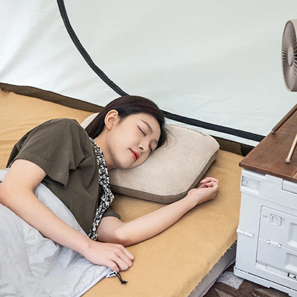 coussin camping toile lin beige gris moderne minimaliste