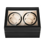 boîte montres rotative moderne compartiments rotatifs compartiments rangement bois noir beige