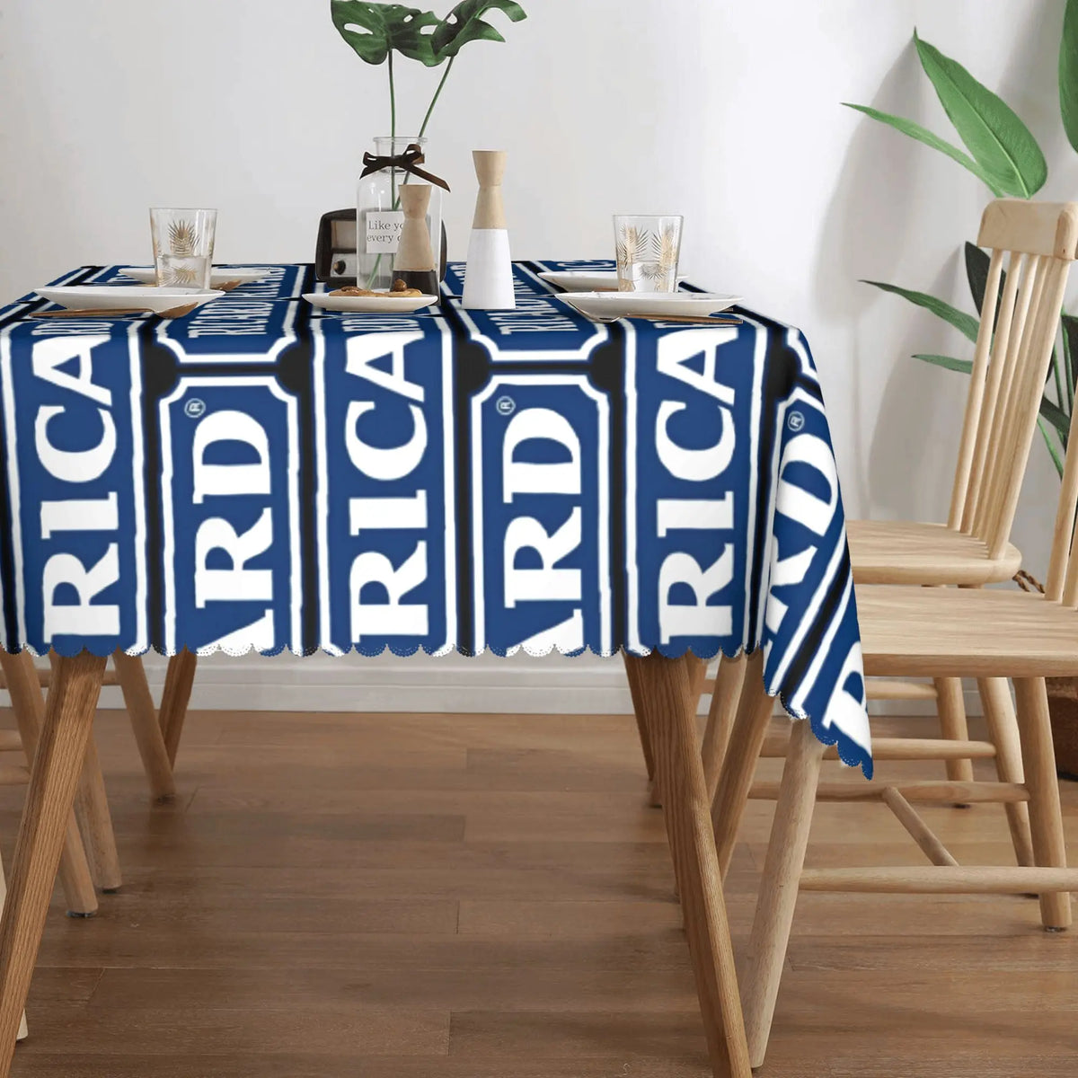 nappe table bleu marine logo ricard moderne imperméable résistance taches 66x183cm