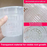 Pot plante transparent moderne grille internes contrôlant racines drainage 11 14 16 19cm
