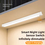 lampe nuit intelligente led sans fil détecteur mouvement adhésif blanc blanc chaud moderne interrupteur
