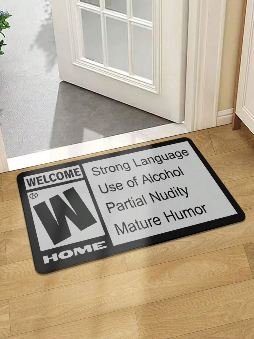 tapis d'entrée moderne noir blanc texte bienvenue antidérapant résistant lavable chambre entrée sol sockaddr