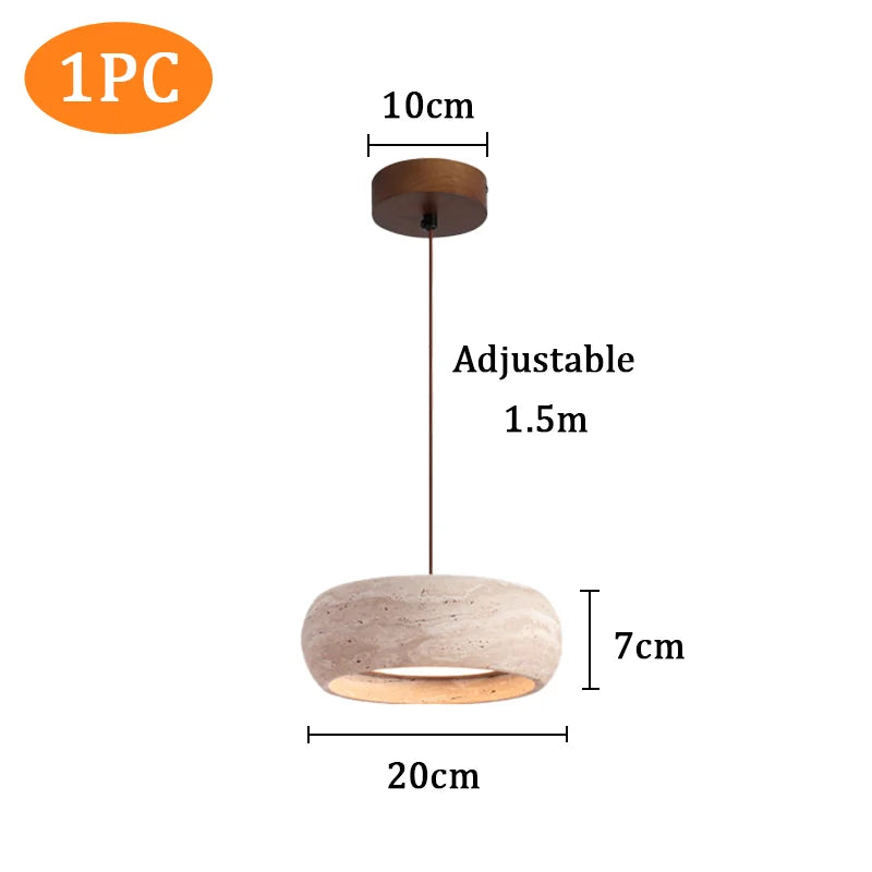 Lampe suspendue moderne minimaliste pierre marbrée beige brun clair texture naturelle opaques chambre restaurant