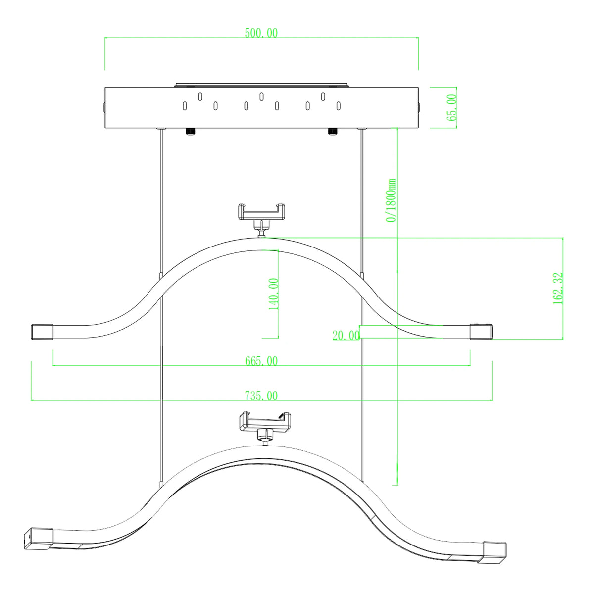 lampe suspension blanc noir lisse moderne minimaliste réglable télécommande câble 3200k 5600k