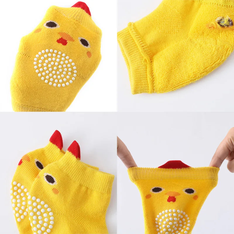 protège genoux bébé jaune orange bleu gris rose animaux oiseau tigre blanches sécurité enfants