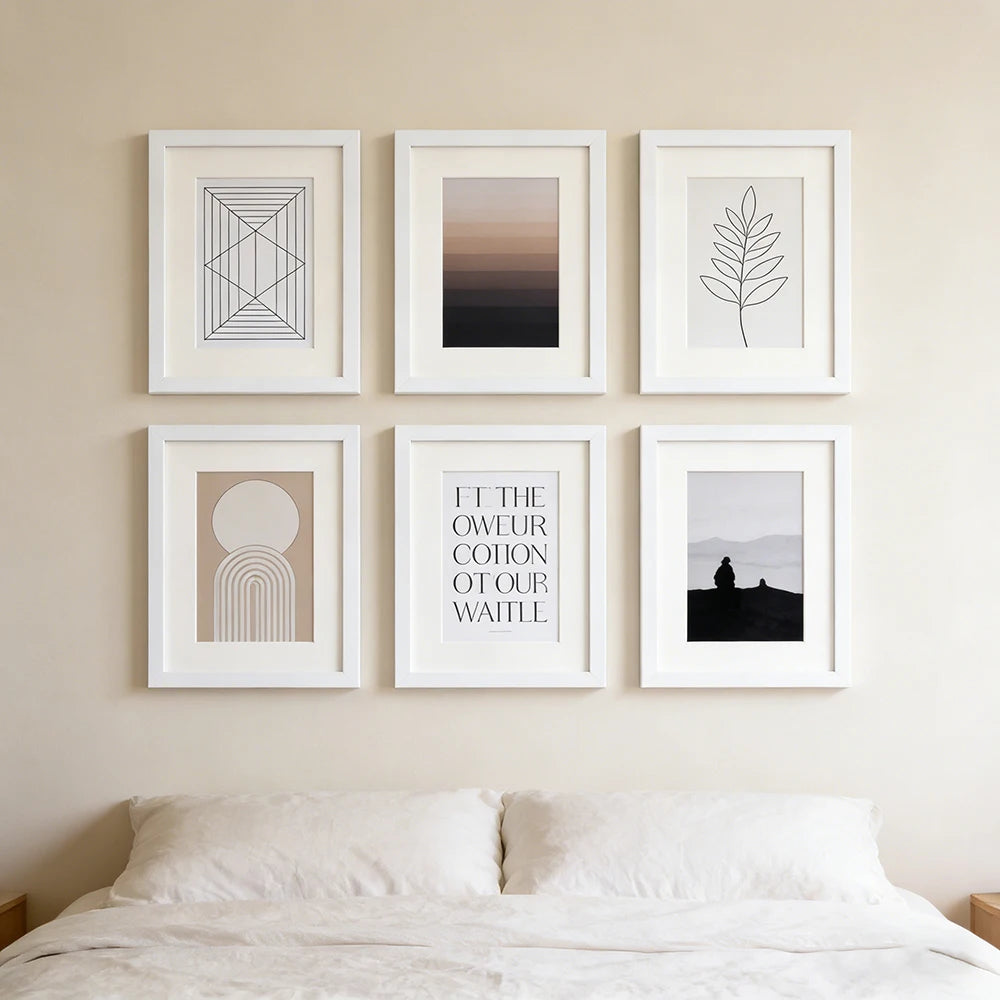 cadre photo blanc minimaliste plexiglas mat bois adhésif 17cm 17cm simple abstrait decoration maison