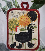 protège sous verre multicolore rustique poignées tissu motif cuisine animal fleur textes opaques rectangle