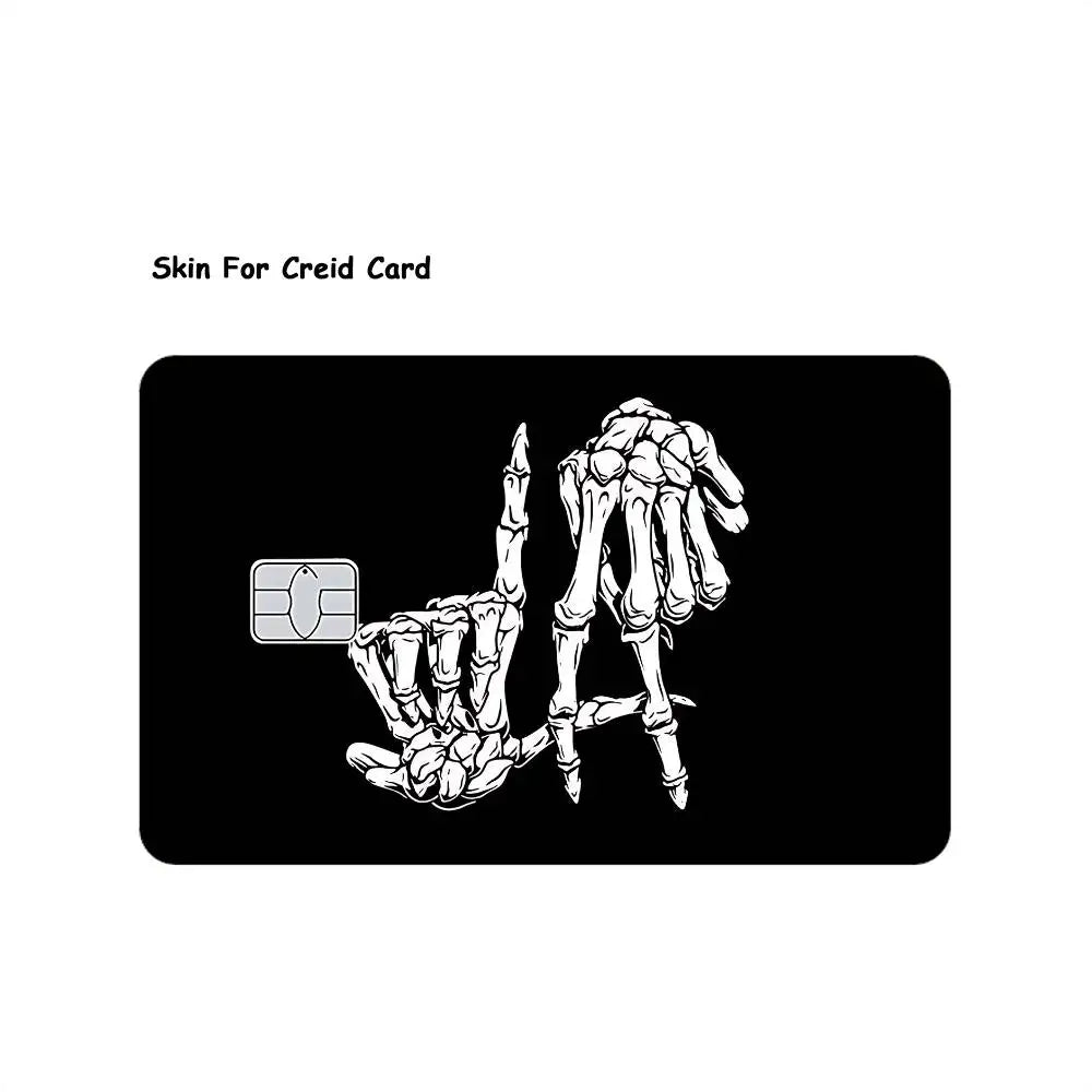 autocollants carte credit main squelette coeur graphique résistants rayures imperméables pack pièces adhésifs étanches