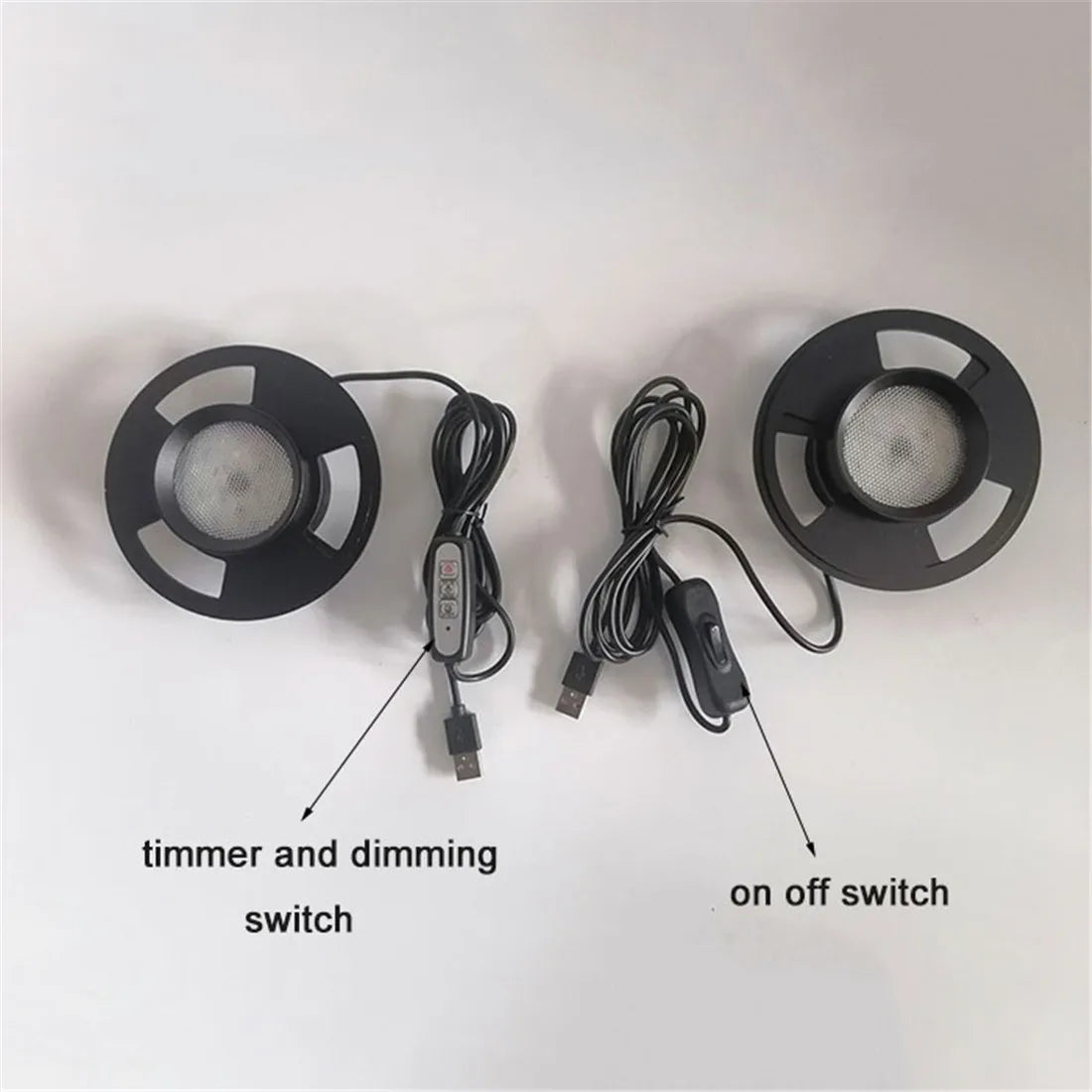 projecteurs led 5w 10w noir modernes cable usb interrupteur timer dim switch D10cm D12cm