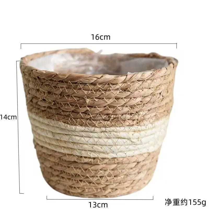 paniers corde tressée rustique paniers jardinière fleur plante verte naturel pastorale