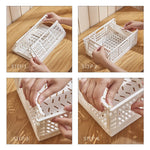 panier rangement pliable plastique poignées jouets maquillage objets divers