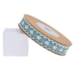 ruban décoratif fleuri vintage blanc noir bleu rose jaune simple complexe bordure dentelée polyester