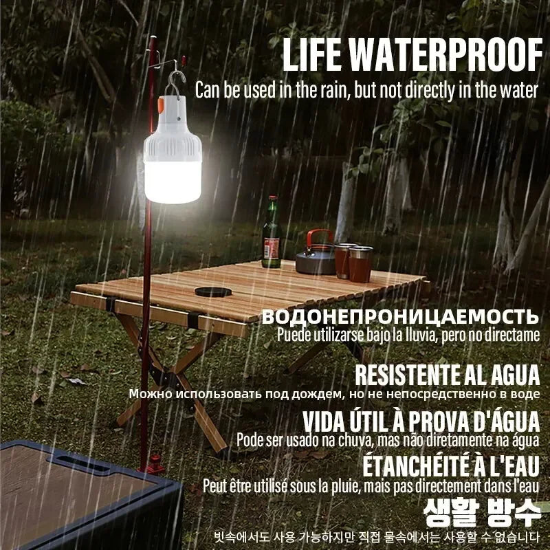 lampe led portable camping rechargeable ip55 360 degrés dimmable blanc froid