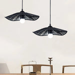 suspension lumineuse moderne tissée noir beige ampoule câble artisanal opacité chambre salon