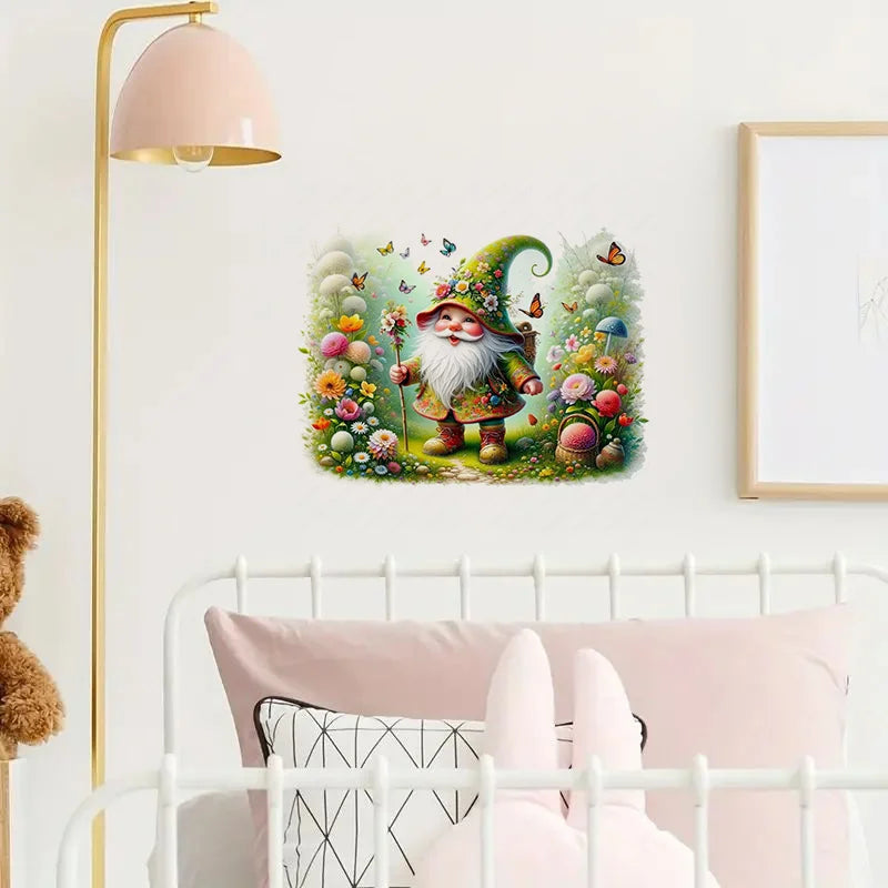 autocollants murals lutin fleuri papillons motifs floraux illustration cartoon opaques adhésifs multicolores animaux compagnie