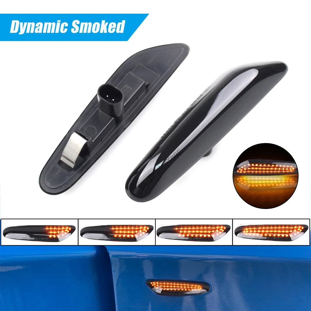 feux clignotants dynamiques led noir crystal bmw e60 e90 séquentiels adhésifs couvercle abs led
