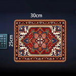 tapis souris caoutchouc rouge ornements floraux bordure ornée adhésif durable traditionnel motifs géométriques